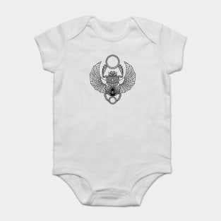 Egyptian Scarab Beetle, black Baby Bodysuit